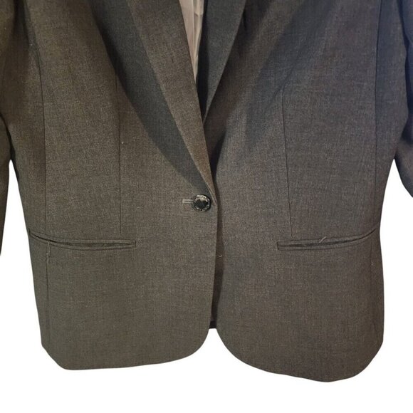 Calvin Klein Women's Gray One Button Blazer Jacket Professional Chic Size 8 - Picture 3 of 8